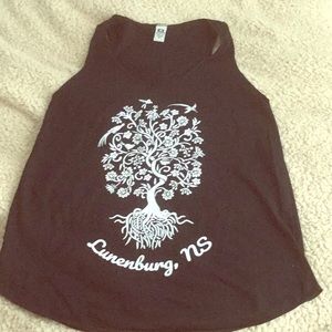 Black tank with pattern